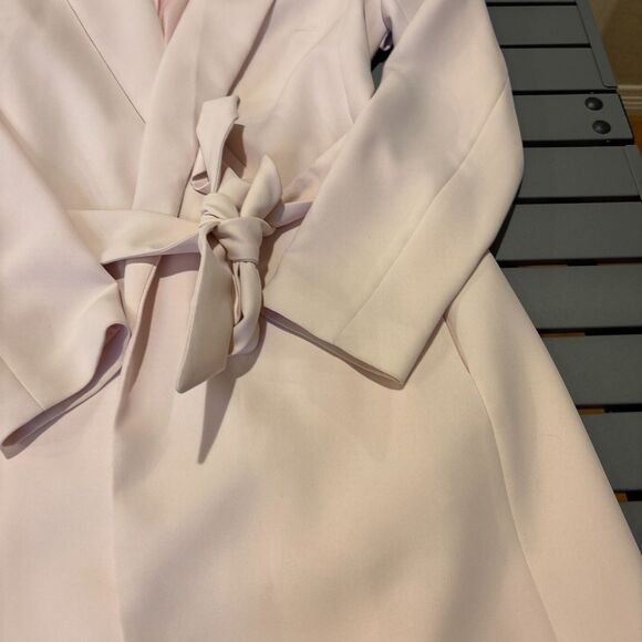 RSVP by Talbots Long Blazer Jacket Womens Size 6 Light Pink Rose Tie Waist Work - Picture 3 of 9